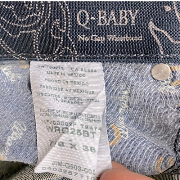 Wrangler Q Baby Med Wash Mid Rise Straight Leg Jeans 7/8 - Picture 12 of 16